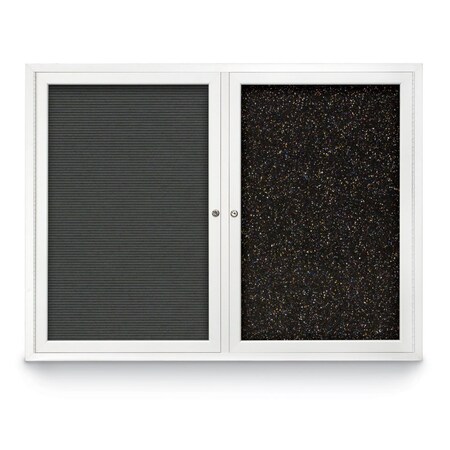 United Visual Products Corkboard, Buff/Black, 60" X36" UV405-BLACK-BUFF